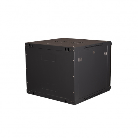 Шкаф 19" телекоммуникационный настенный, 9U 501x600х600 мм, дверь перфорация, черный